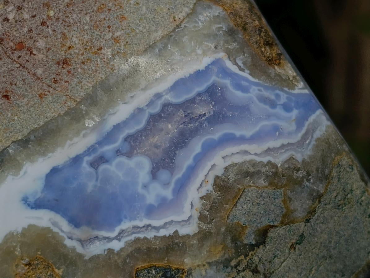 Polished XL Blue Lace Agate Standing Display Piece x 1 From Nsanje, Malawi - Toprock Gemstones and Minerals 
