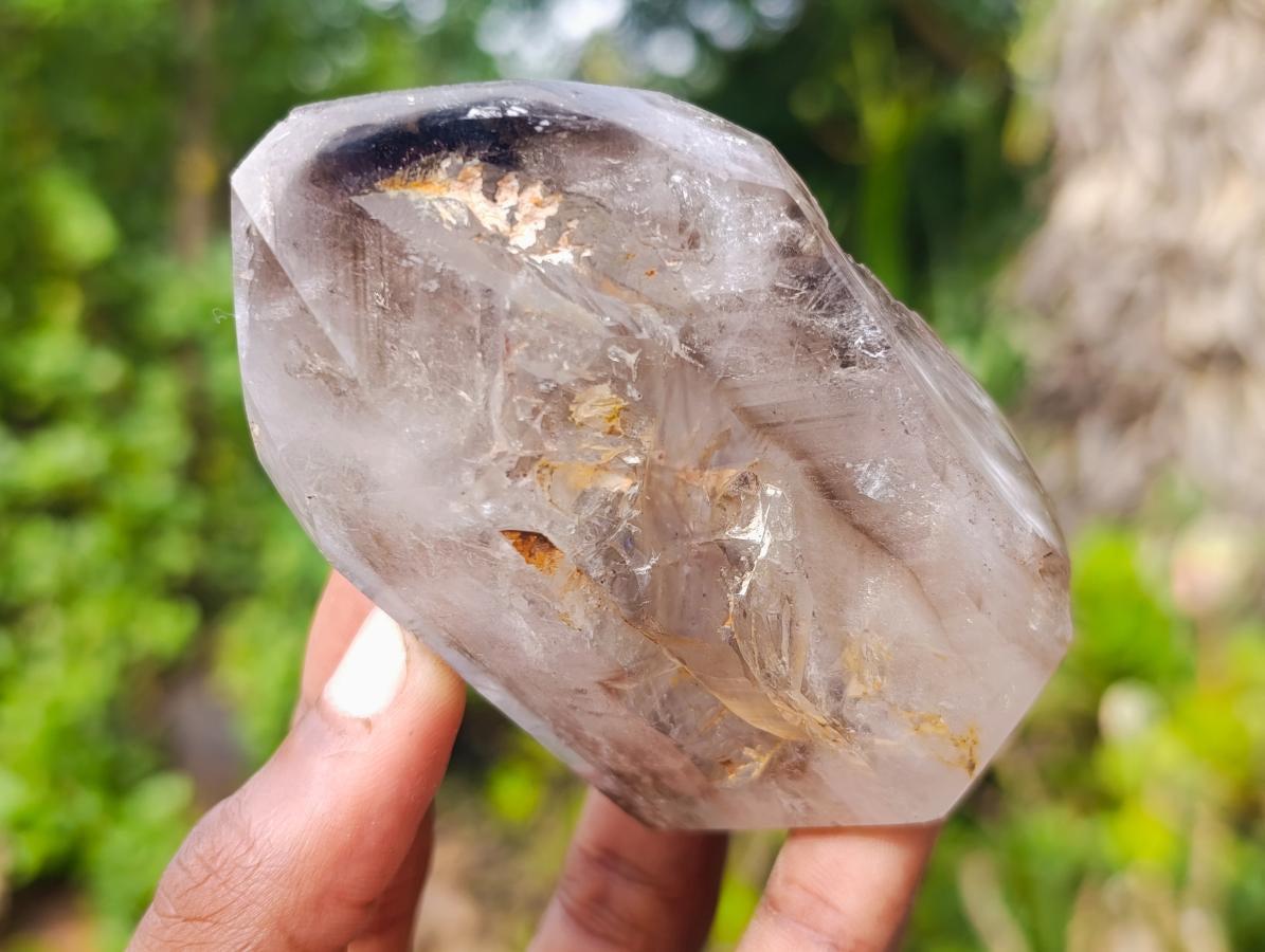 Polished Mixed Quartz Crystals with Enhydro x 6 From Madagascar - Toprock Gemstones and Minerals 