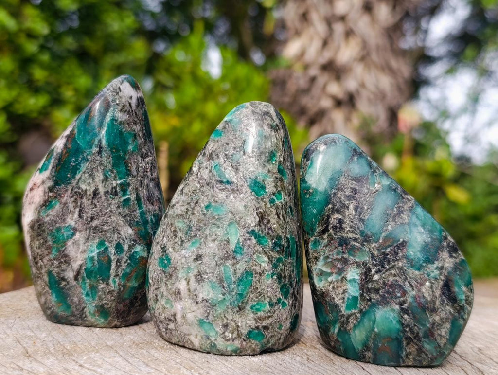 Polished Emerald Mica 'Mutokolite' Standing Display Pieces x 6 From Mutoko, Zimbabwe - Toprock Gemstones and Minerals 