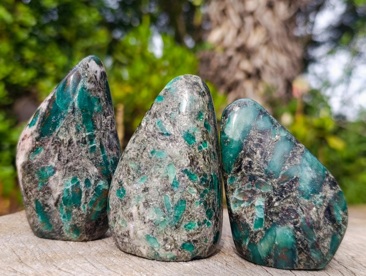 Polished Emerald Mica 'Mutokolite' Standing Display Pieces x 6 From Mutoko, Zimbabwe - Toprock Gemstones and Minerals 
