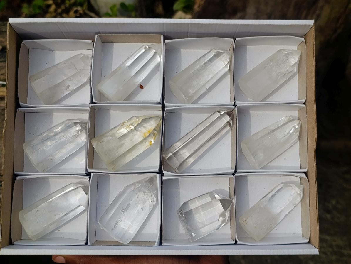 Polished Clear Quartz Display Crystals x 12 From Madagascar - Toprock Gemstones and Minerals 