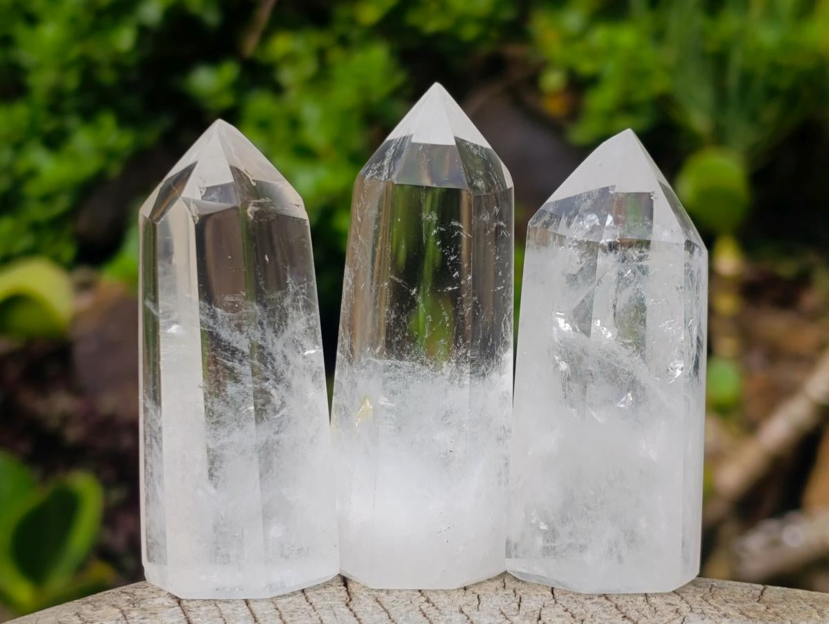 Polished Clear Quartz Display Crystals x 12 From Madagascar - Toprock Gemstones and Minerals 