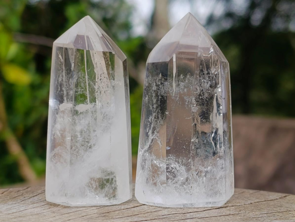 Polished Clear Quartz Display Crystals x 12 From Madagascar - Toprock Gemstones and Minerals 