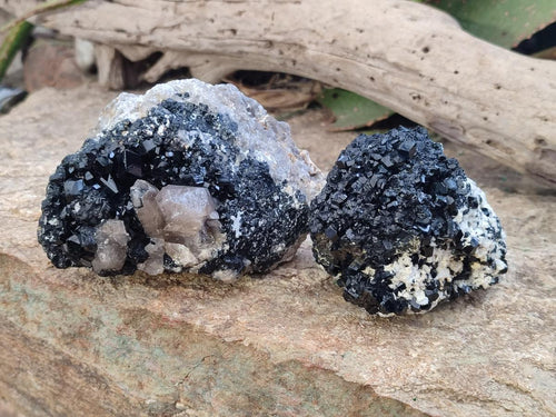 Natural Schorl Black Tourmaline with Feldspar and Quartz x 3 From Erongo, Namibia - Toprock Gemstones and Minerals 