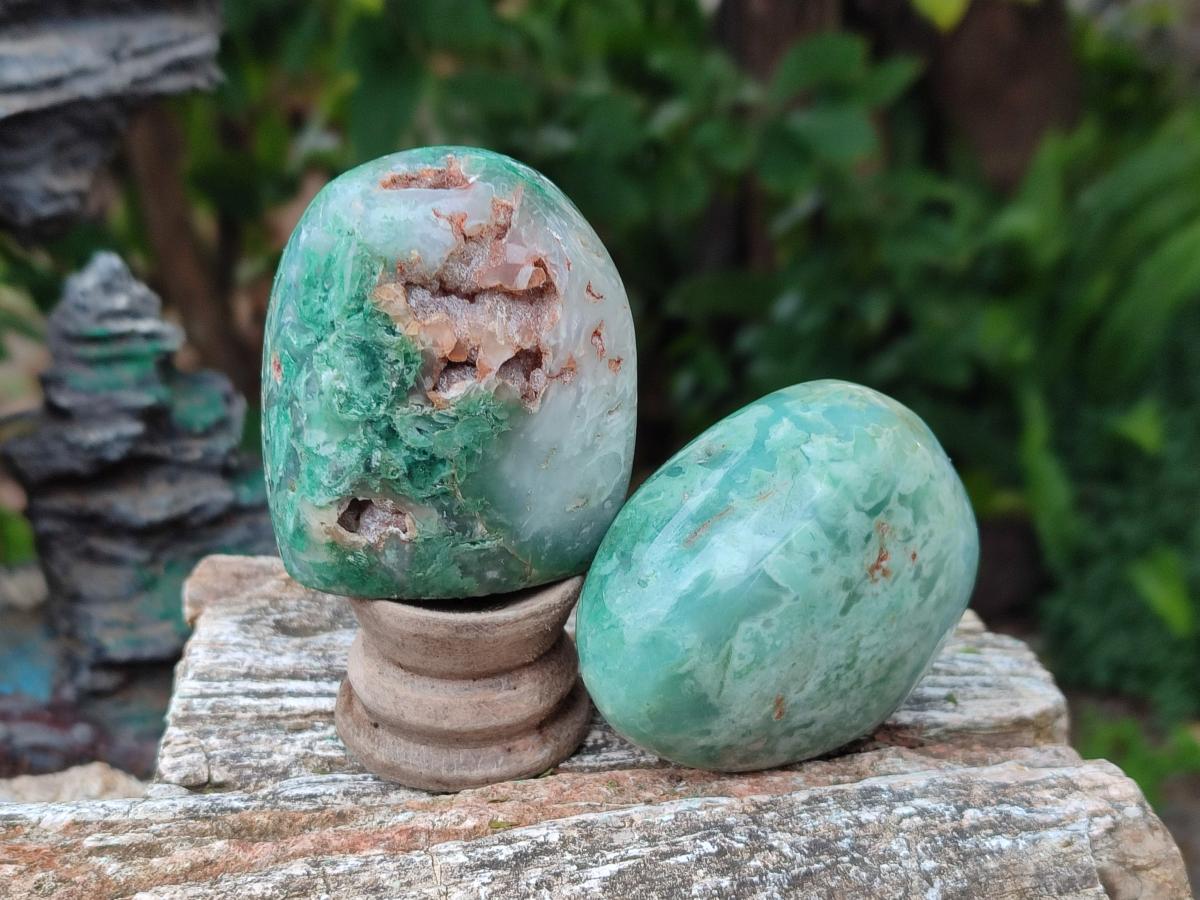 Polished Chrysoprase Mtorolite Chrysoprase Free Forms x 6 From Mutorashanga, Zimbabwe - Toprock Gemstones and Minerals 