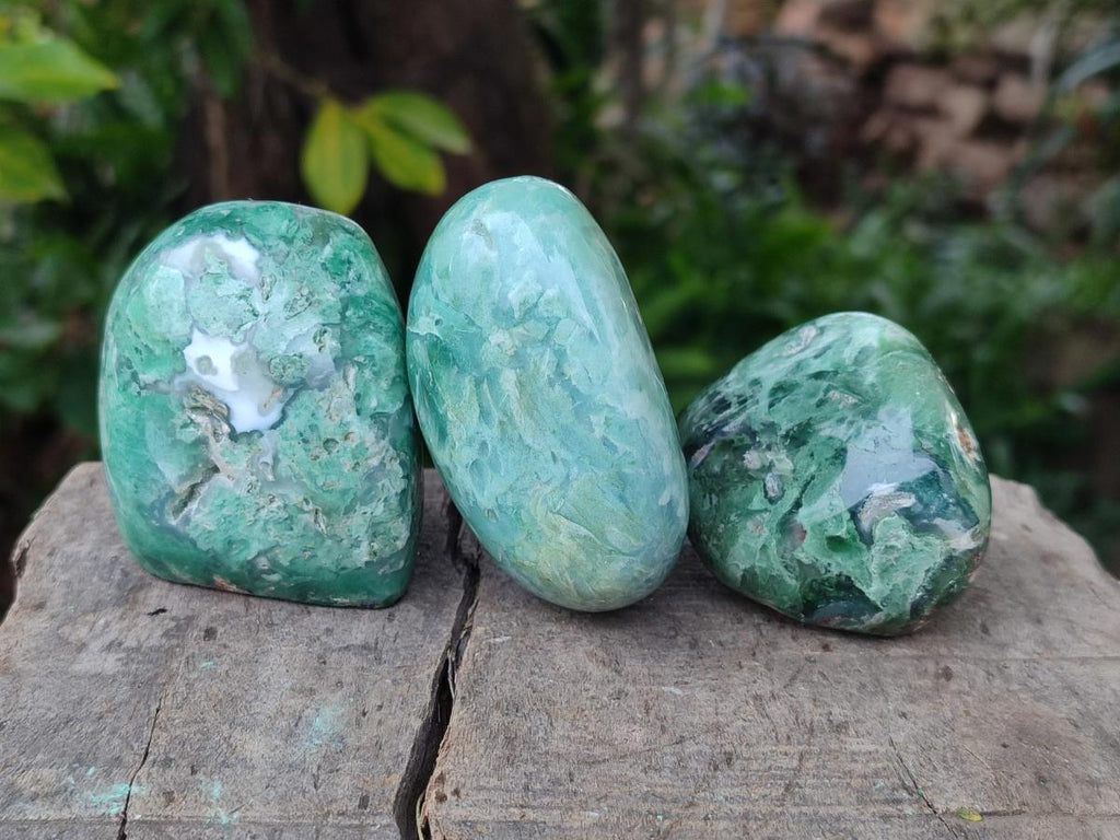 Polished Chrysoprase Mtorolite Chrysoprase Free Forms x 6 From Mutorashanga, Zimbabwe - Toprock Gemstones and Minerals 