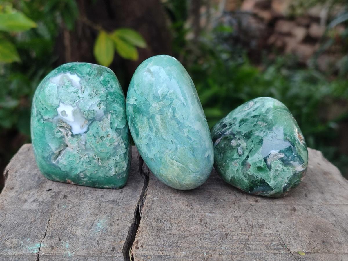 Polished Chrysoprase Mtorolite Chrysoprase Free Forms x 6 From Mutorashanga, Zimbabwe - Toprock Gemstones and Minerals 