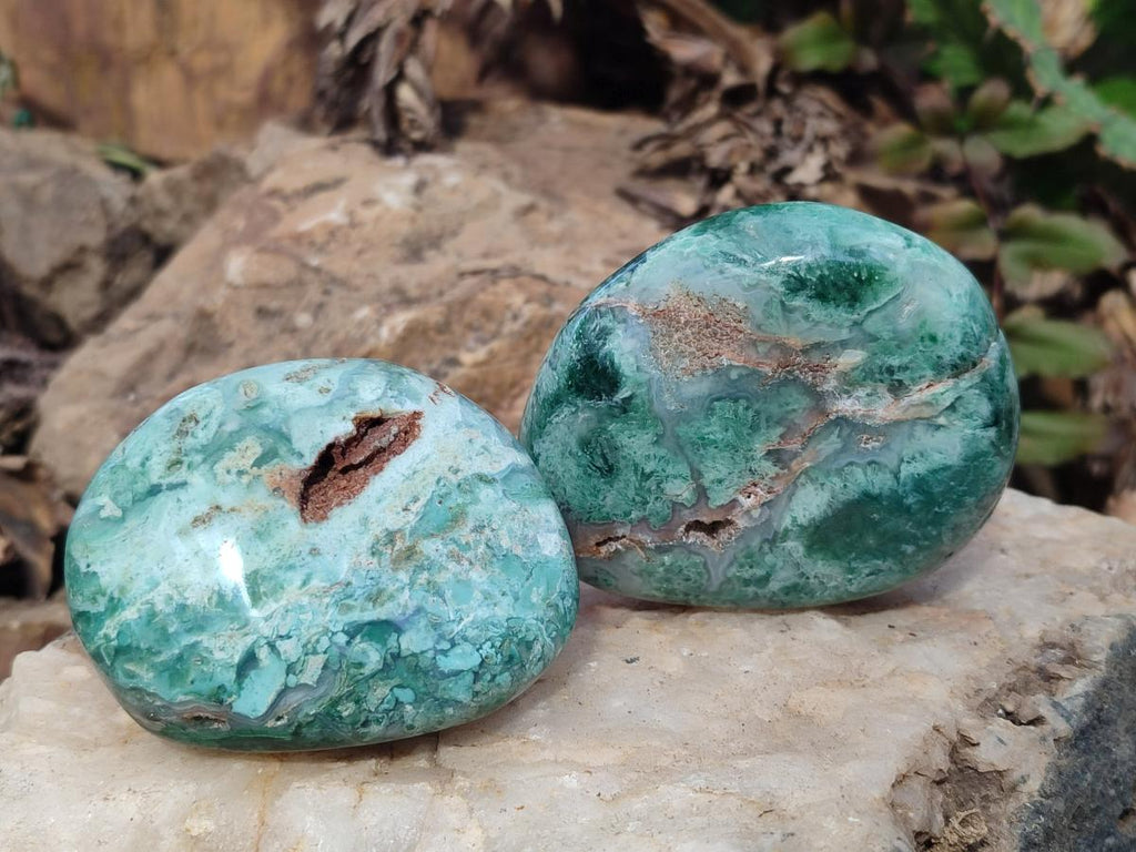 Polished Chrysoprase Mtorolite Chrysoprase Free Forms x 6 From Mutorashanga, Zimbabwe - Toprock Gemstones and Minerals 