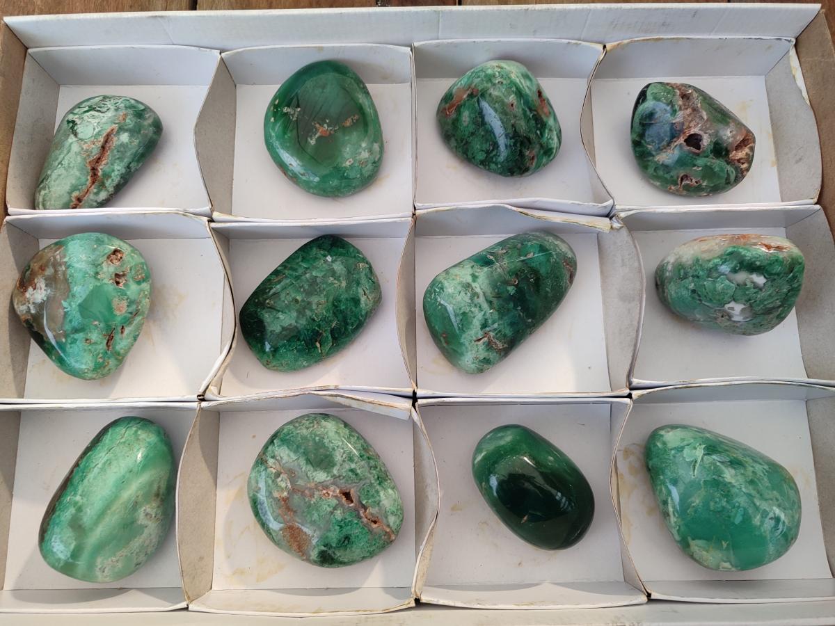 Polished Chrysoprase Mtorolite Chrysoprase Free Forms x 6 From Mutorashanga, Zimbabwe - Toprock Gemstones and Minerals 