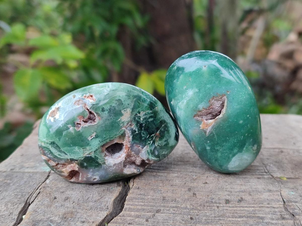 Polished Chrysoprase Mtorolite Chrysoprase Free Forms x 6 From Mutorashanga, Zimbabwe - Toprock Gemstones and Minerals 