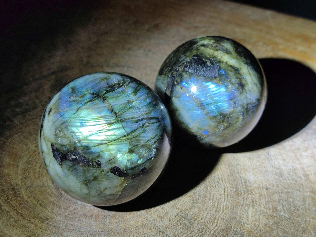 Polished Labradorite Spheres x 6 From Madagascar - Toprock Gemstones and Minerals 