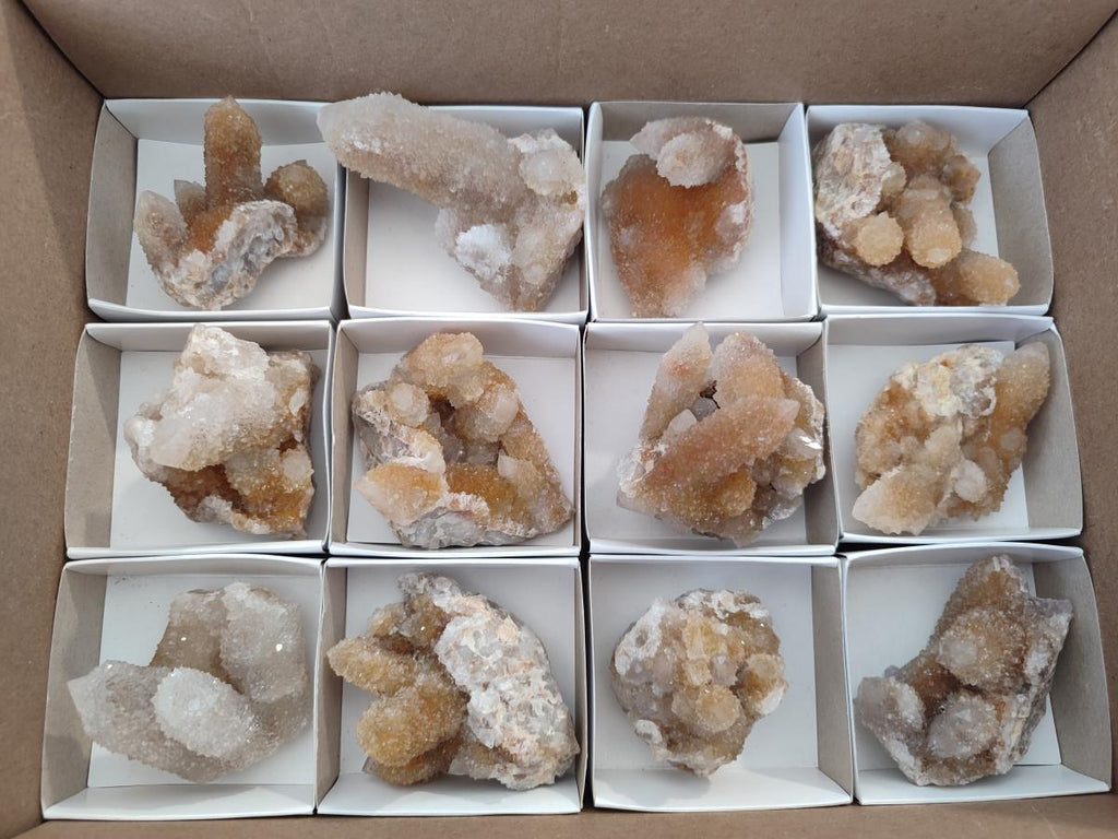 Natural Limonite Spirit Quartz Crystal Clusters x 12 From Boekenhouthoek, South Africa - Toprock Gemstones and Minerals 