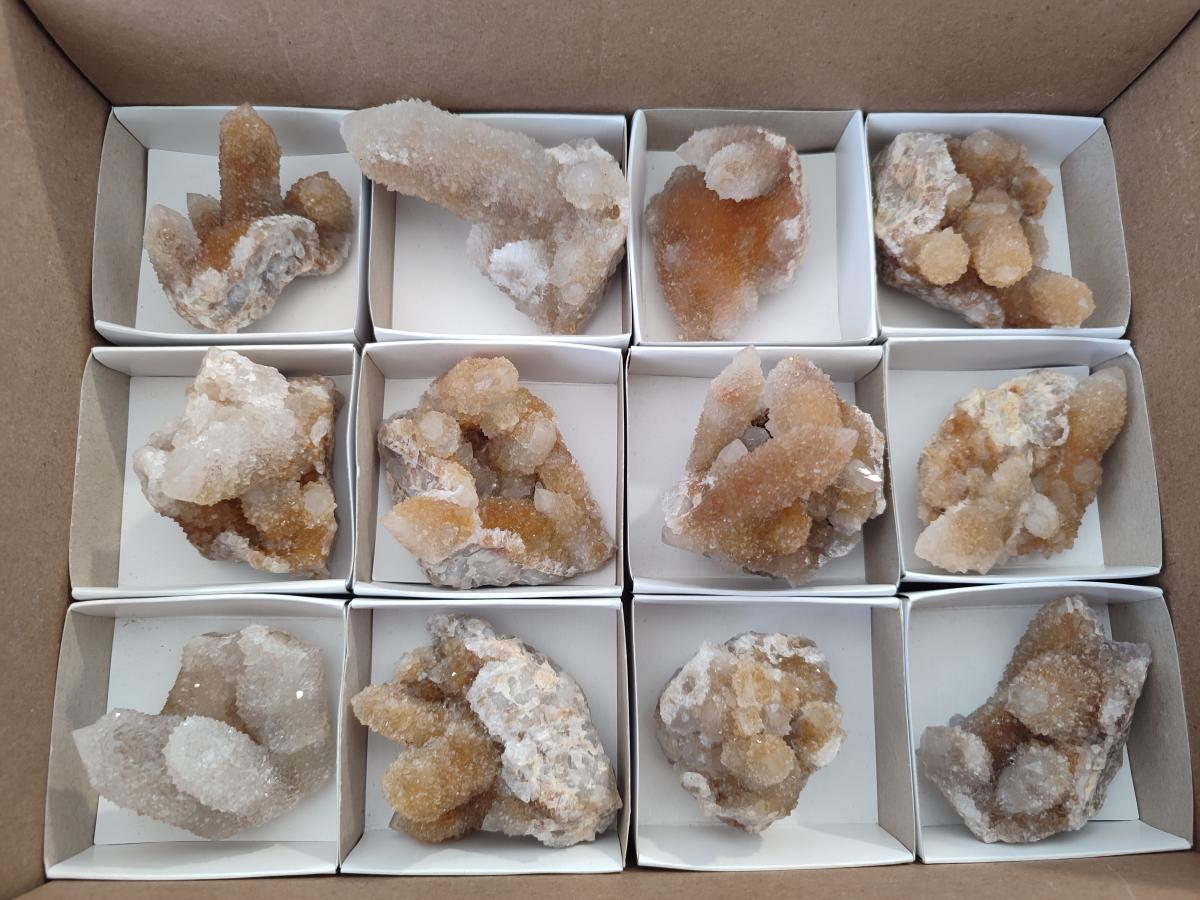 Natural Limonite Spirit Quartz Crystal Clusters x 12 From Boekenhouthoek, South Africa - Toprock Gemstones and Minerals 