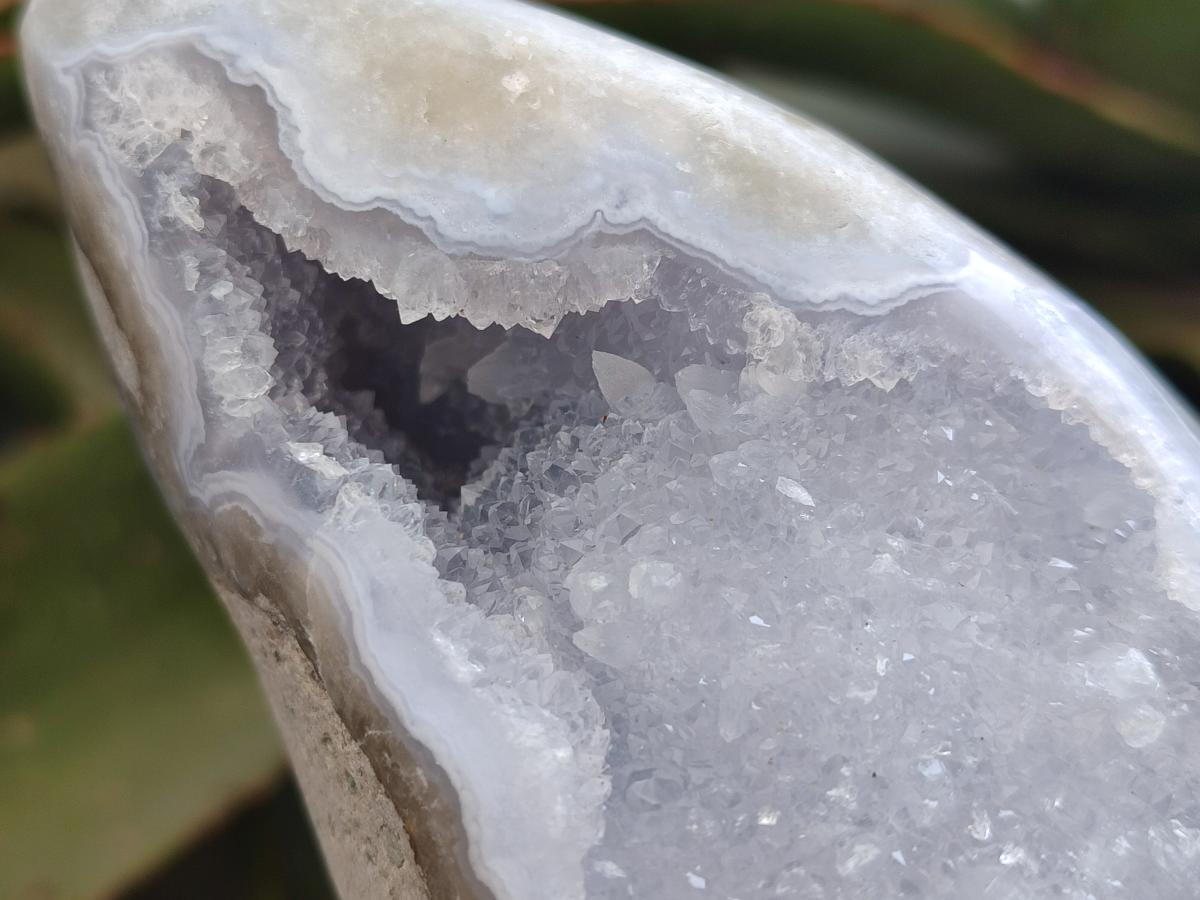 Polished Blue Lace Agate Standing Display Pieces x 2 From Nsanje, Malawi - Toprock Gemstones and Minerals 