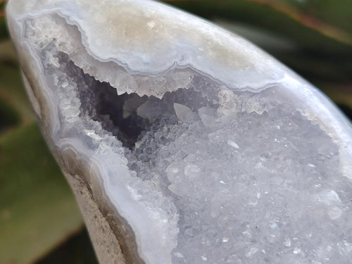 Polished Blue Lace Agate Standing Display Pieces x 2 From Nsanje, Malawi - Toprock Gemstones and Minerals 