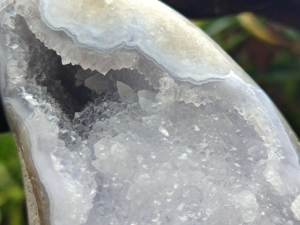 Polished Blue Lace Agate Standing Display Pieces x 2 From Nsanje, Malawi - Toprock Gemstones and Minerals 