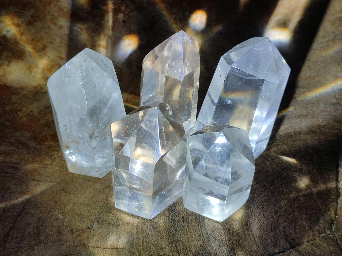 Polished Clear Quartz Display Crystals x 12 From Madagascar - Toprock Gemstones and Minerals 