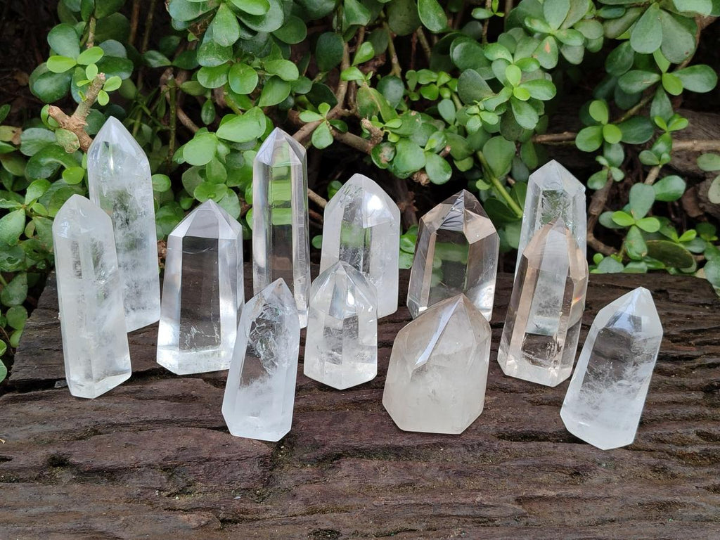 Polished Clear Quartz Display Crystals x 12 From Madagascar - Toprock Gemstones and Minerals 