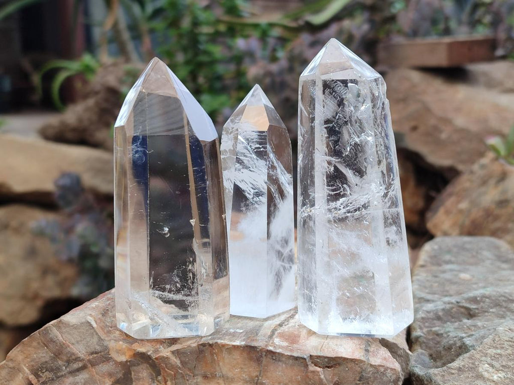 Polished Clear Quartz Display Crystals x 12 From Madagascar - Toprock Gemstones and Minerals 