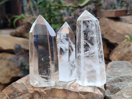 Polished Clear Quartz Display Crystals x 12 From Madagascar - Toprock Gemstones and Minerals 