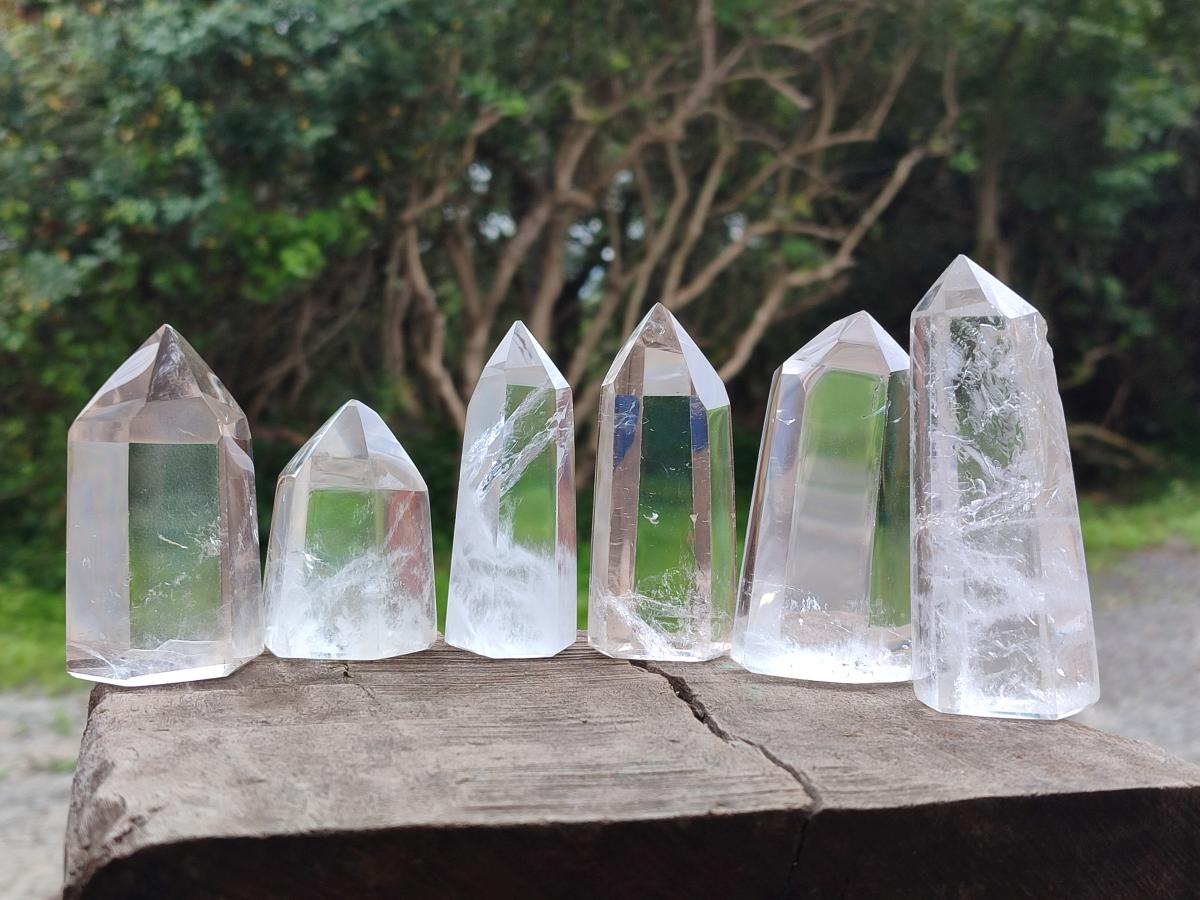 Polished Clear Quartz Display Crystals x 12 From Madagascar - Toprock Gemstones and Minerals 