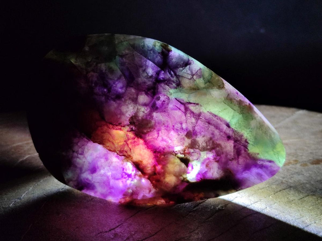 Polished Watermelon Fluorite Free Forms x 5 From Uis, Namibia - Toprock Gemstones and Minerals 