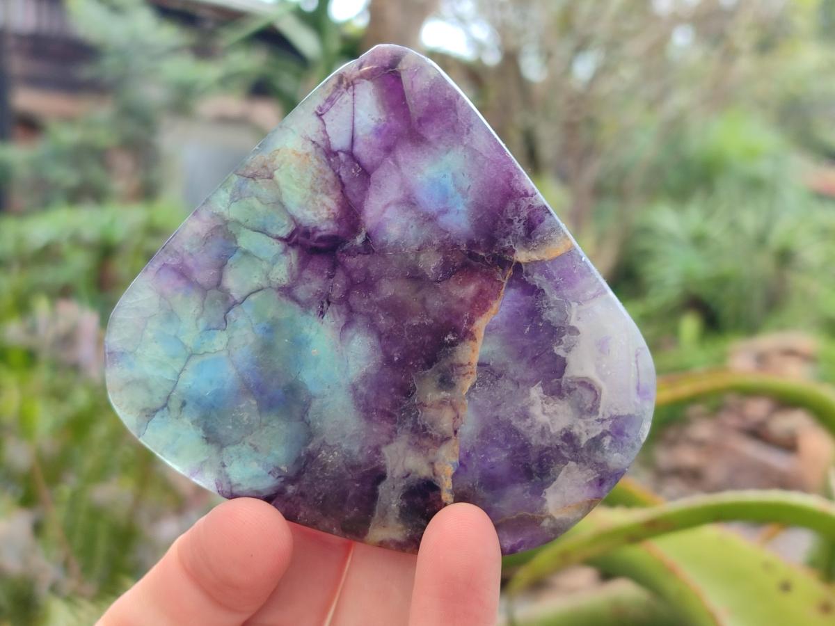 Polished Watermelon Fluorite Free Forms x 5 From Uis, Namibia - Toprock Gemstones and Minerals 