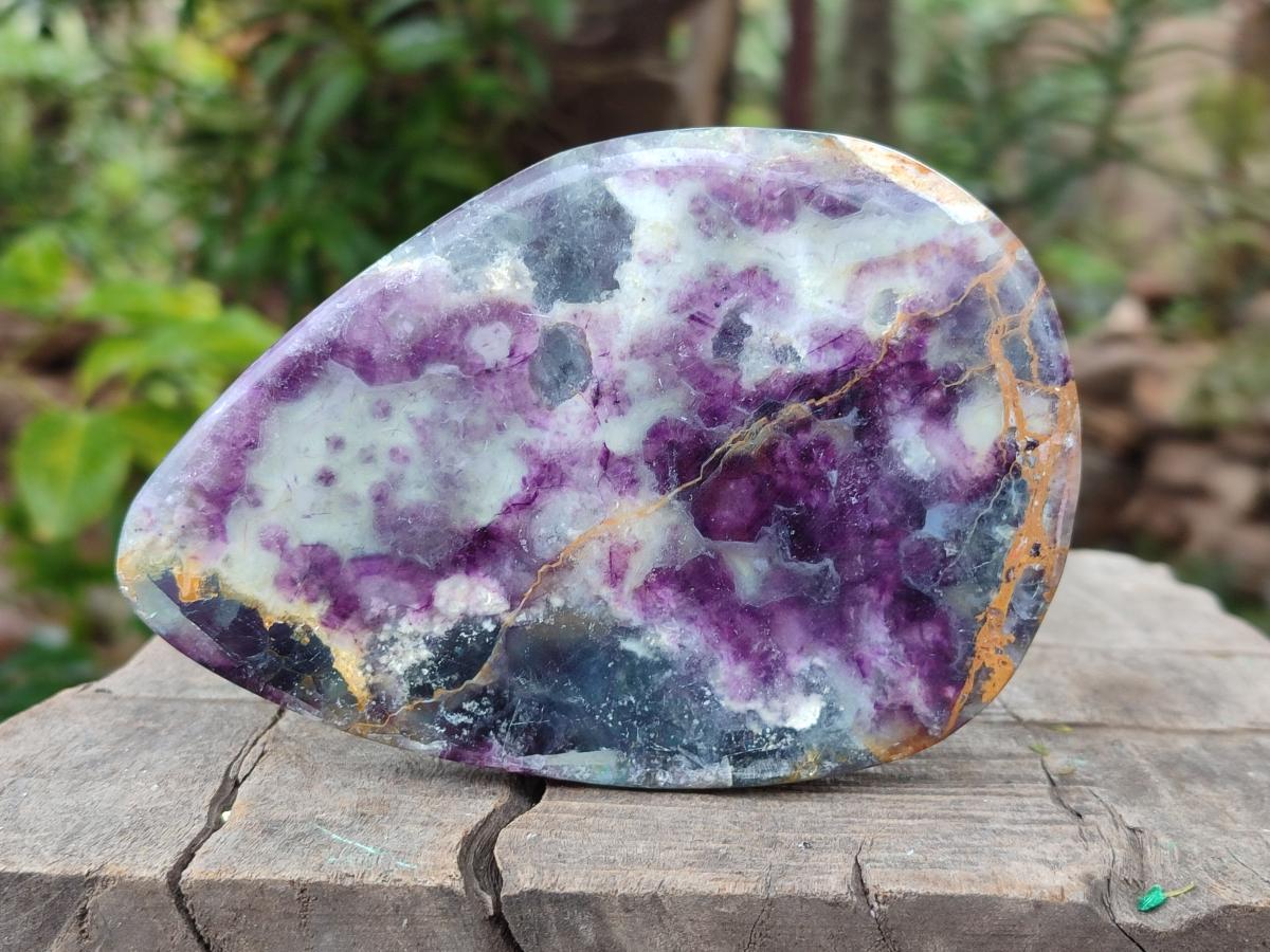 Polished Watermelon Fluorite Free Forms x 5 From Uis, Namibia - Toprock Gemstones and Minerals 