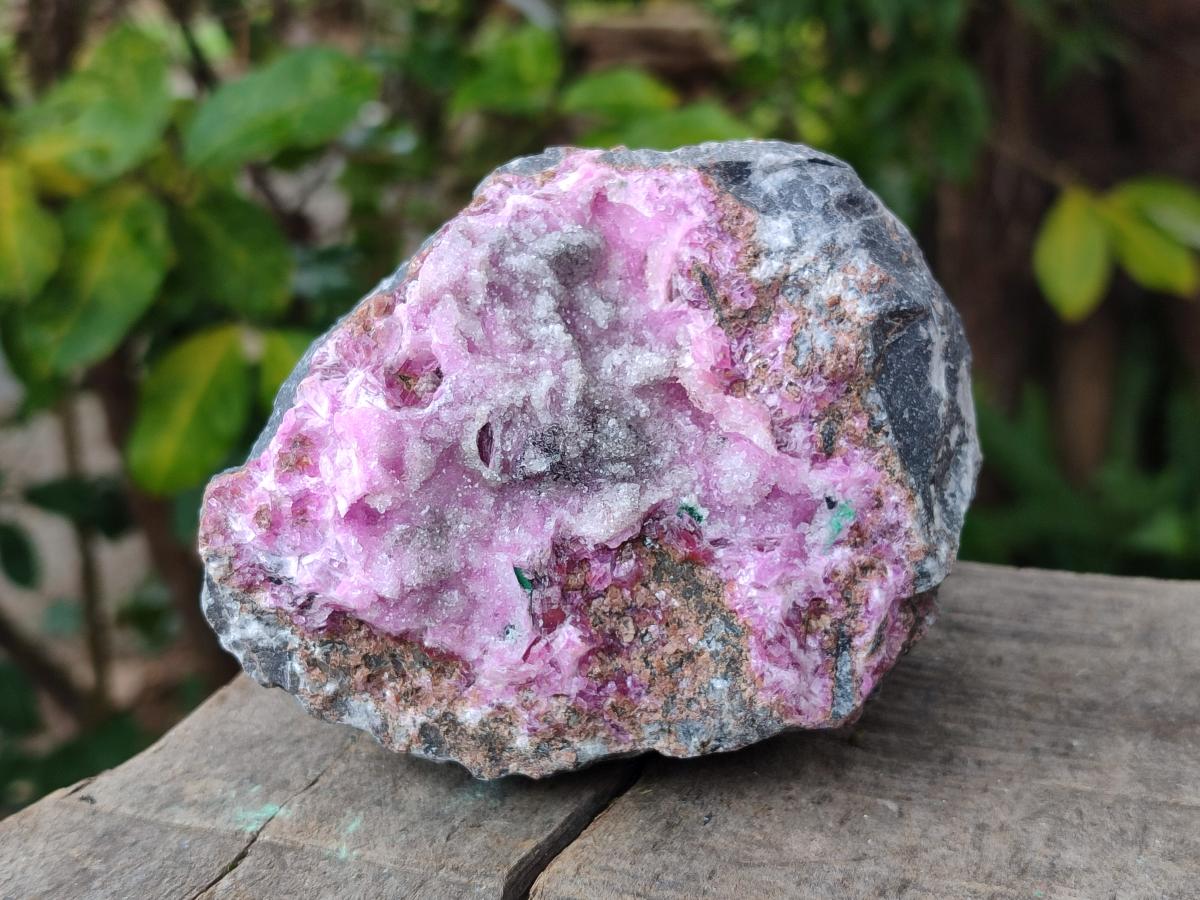 Natural Salrose Cobaltoan Dolomite Specimens with Crystalline Malachite Crystals x 3 From Kakanda, Congo - Toprock Gemstones and Minerals 