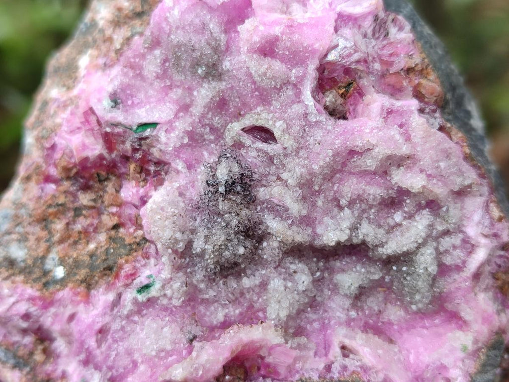 Natural Salrose Cobaltoan Dolomite Specimens with Crystalline Malachite Crystals x 3 From Kakanda, Congo - Toprock Gemstones and Minerals 