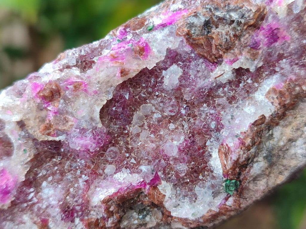Natural Salrose Cobaltoan Dolomite Specimens with Crystalline Malachite Crystals x 3 From Kakanda, Congo - Toprock Gemstones and Minerals 
