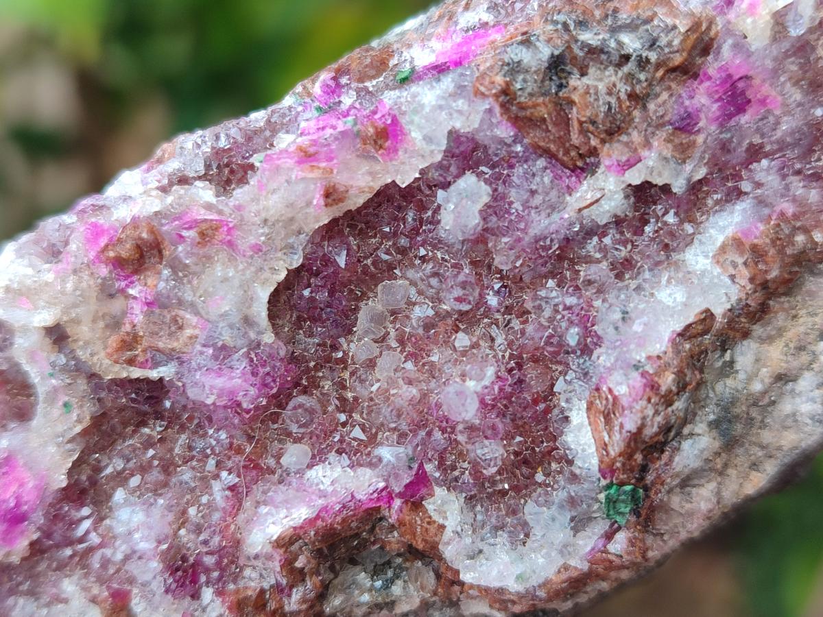 Natural Salrose Cobaltoan Dolomite Specimens with Crystalline Malachite Crystals x 3 From Kakanda, Congo - Toprock Gemstones and Minerals 