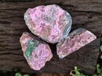 Natural Salrose Cobaltoan Dolomite Specimens with Crystalline Malachite Crystals x 3 From Kakanda, Congo - Toprock Gemstones and Minerals 