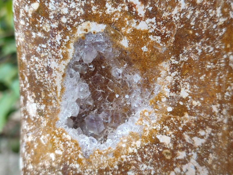 Polished Ocean Jasper Geode Standing Standing Display Piece x 1 From Northwest Coast, Madagascar - Toprock Gemstones and Minerals 