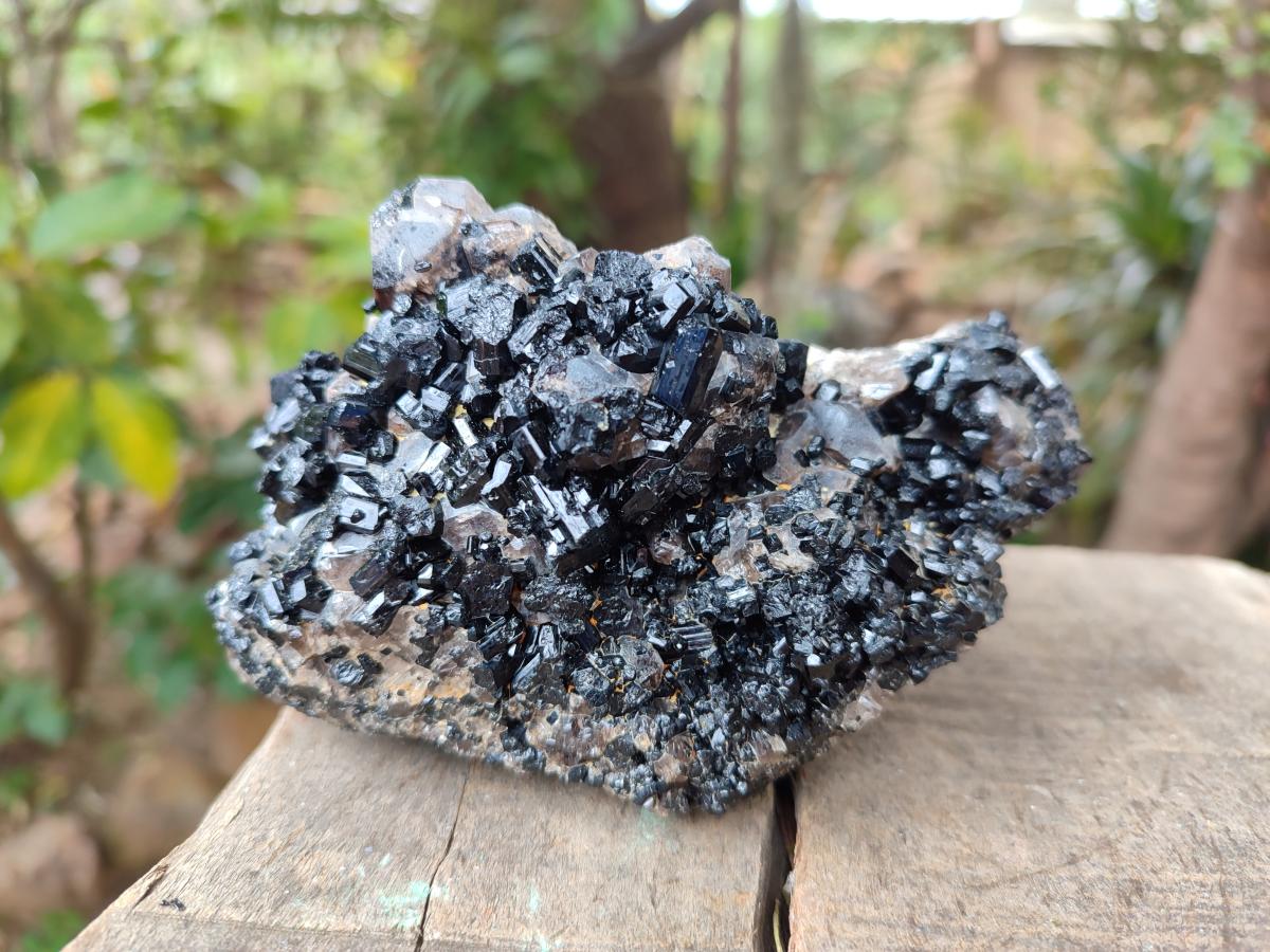 Natural Schorl Black Tourmaline with Feldspar Specimens x 3 From Erongo, Namibia - Toprock Gemstones and Minerals 