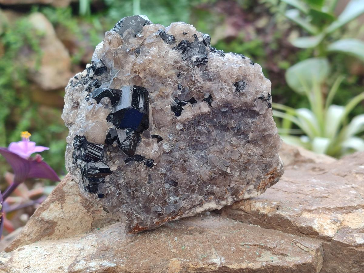 Natural Schorl Black Tourmaline with Feldspar Specimens x 3 From Erongo, Namibia - Toprock Gemstones and Minerals 