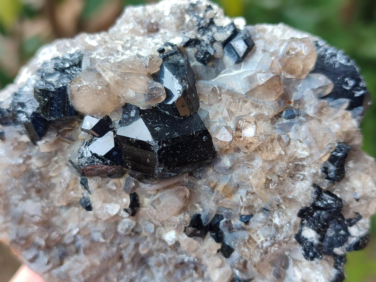 Natural Schorl Black Tourmaline with Feldspar Specimens x 3 From Erongo, Namibia - Toprock Gemstones and Minerals 