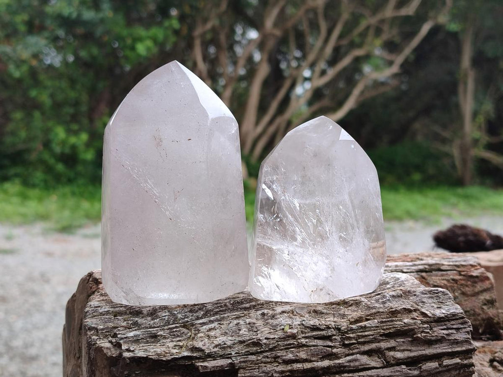 Polished Quartz Display Crystals x 3 From Madagascar - Toprock Gemstones and Minerals 