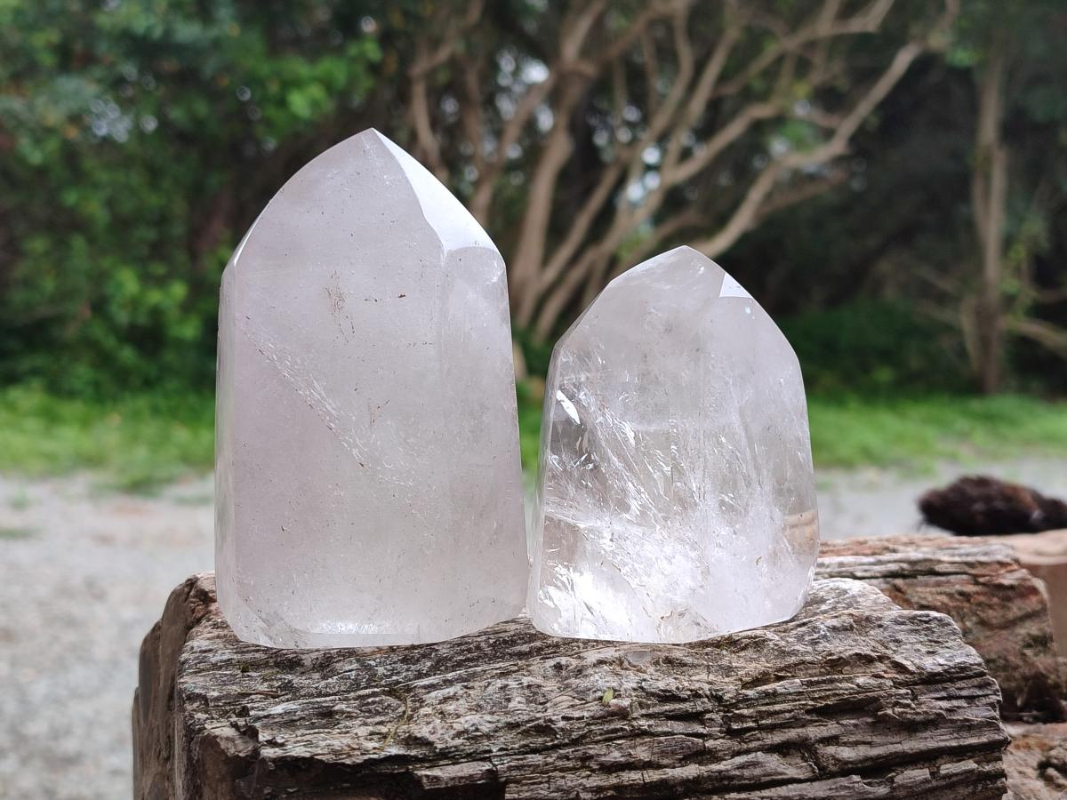 Polished Quartz Display Crystals x 3 From Madagascar - Toprock Gemstones and Minerals 