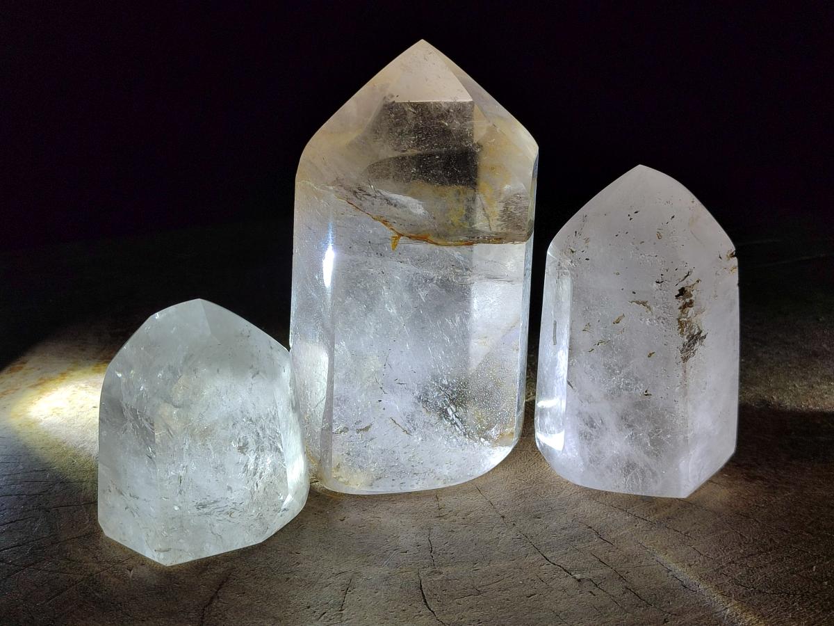 Polished Quartz Display Crystals x 3 From Madagascar - Toprock Gemstones and Minerals 