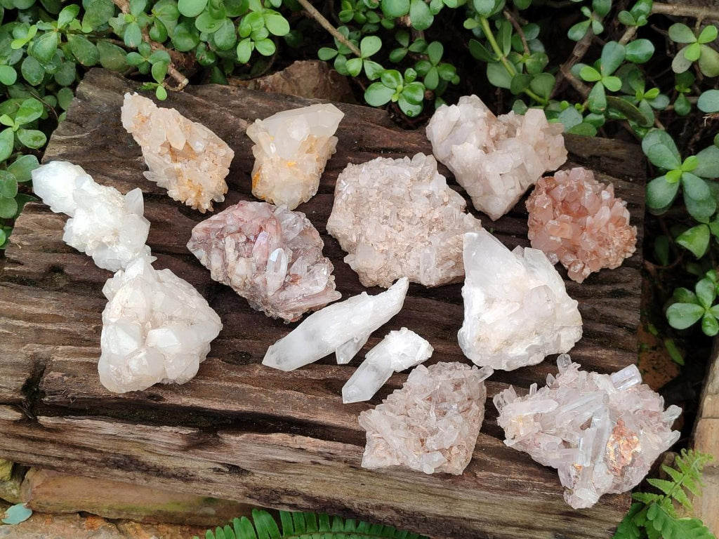 Natural Malagasy Quartz Clusters x 12 From Madagascar - Toprock Gemstones and Minerals 