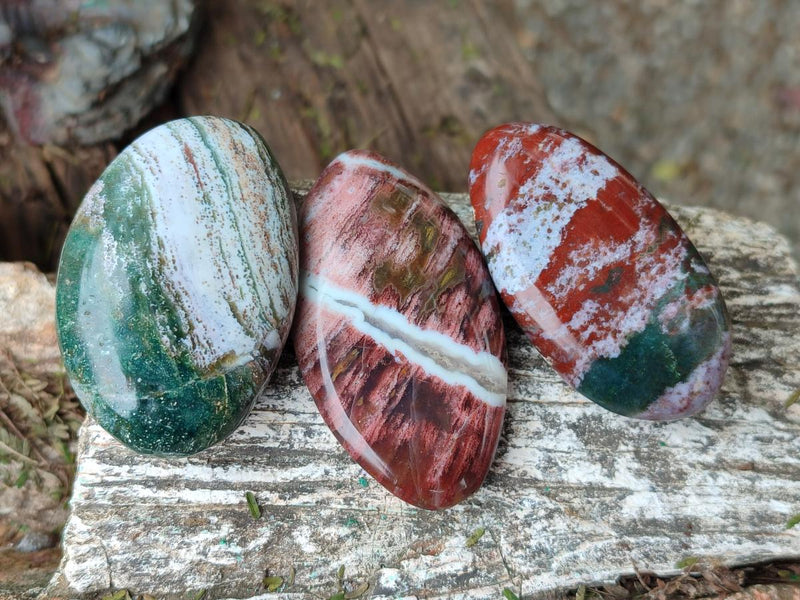 Polished Rare Ocean Jasper Galets x 24 From Northwest Coast, Madagascar - Toprock Gemstones and Minerals 