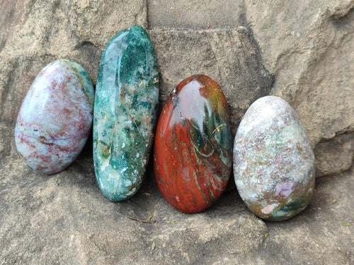 Polished Rare Ocean Jasper Galets x 24 From Northwest Coast, Madagascar - Toprock Gemstones and Minerals 