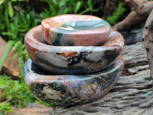 Polished Mixed Selected Multi Mineral Bowls x 3 From Madagascar - Toprock Gemstones and Minerals 