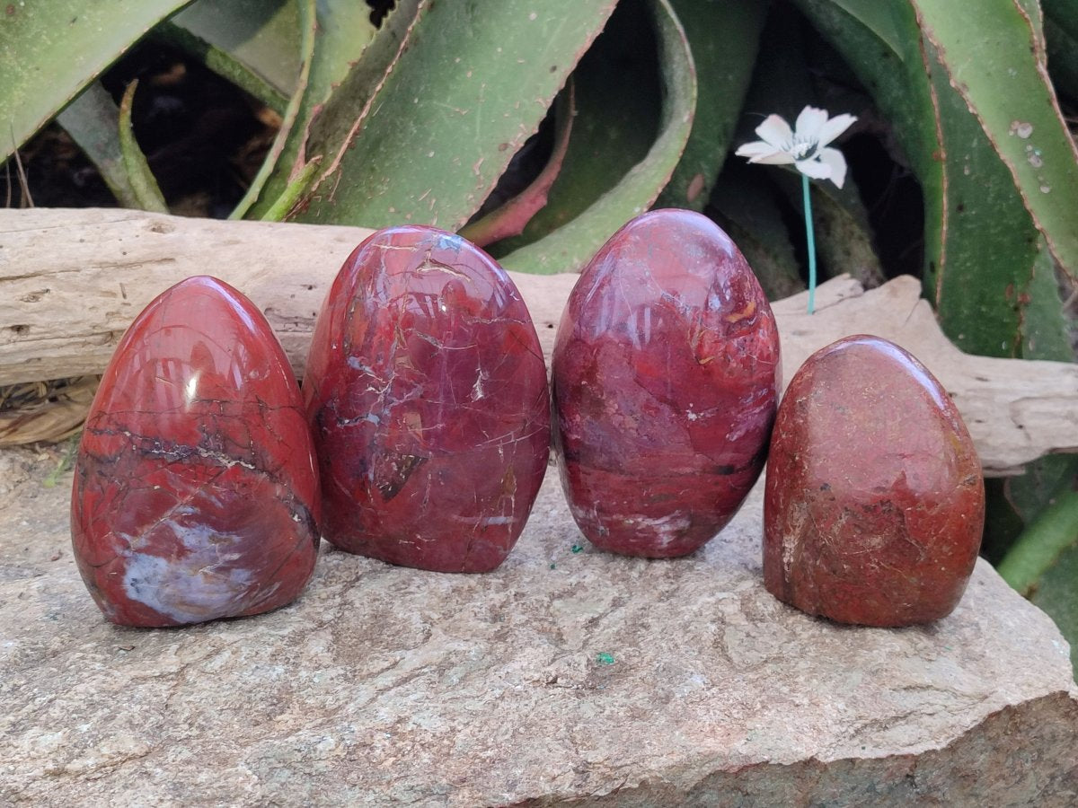 Polished Red Jasper Standing Display Pieces x 4 From Madagascar - Toprock Gemstones and Minerals 