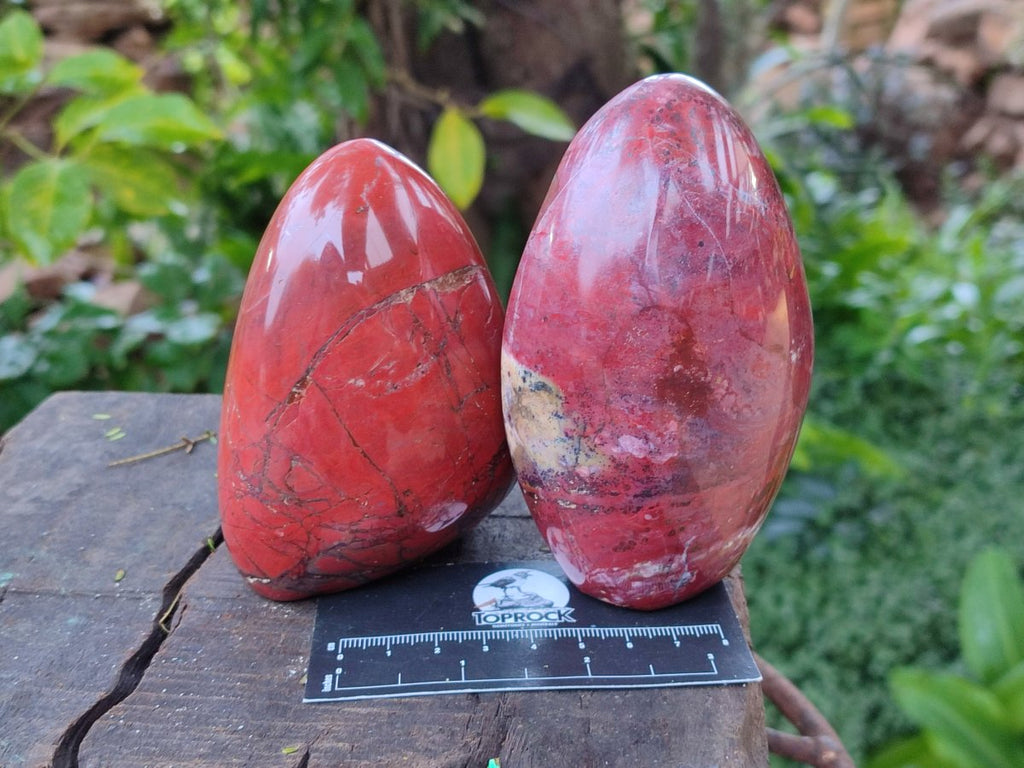 Polished Red Jasper Standing Display Pieces x 4 From Madagascar - Toprock Gemstones and Minerals 