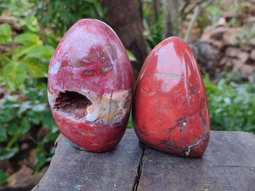 Polished Red Jasper Standing Display Pieces x 4 From Madagascar - Toprock Gemstones and Minerals 