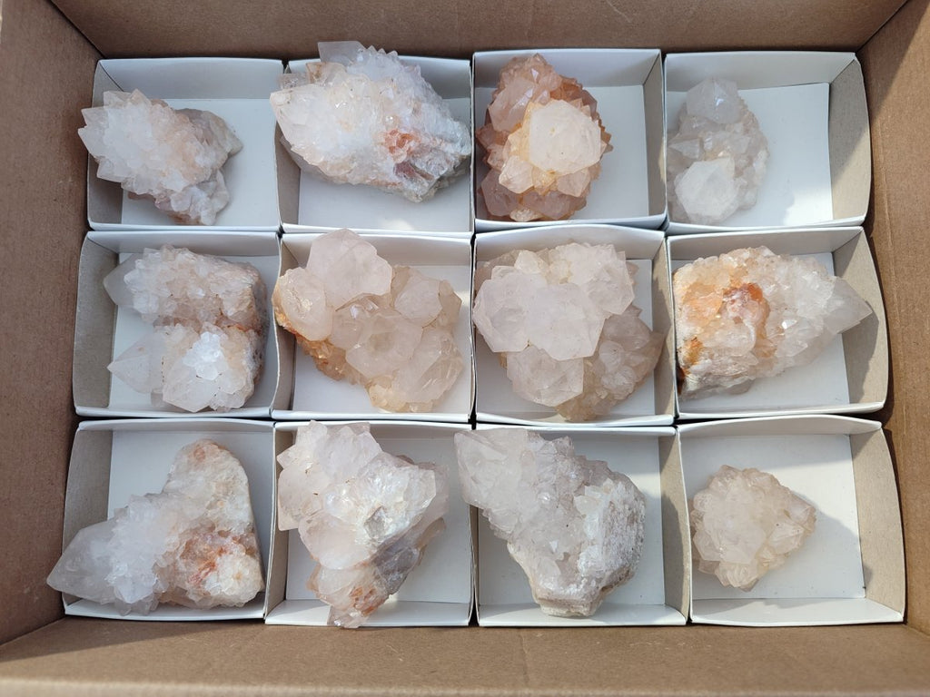 Natural Limonite Cactus Flower Spirit Quartz Crystals and Clusters x 12 From Boekenhouthoek, South Africa - Toprock Gemstones and Minerals 