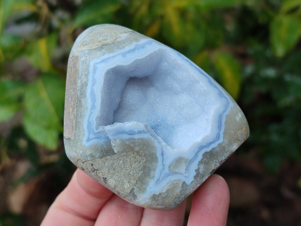 Polished Blue Lace Agate Standing Display Pieces x 4 From Nsanje, Malawi - Toprock Gemstones and Minerals 