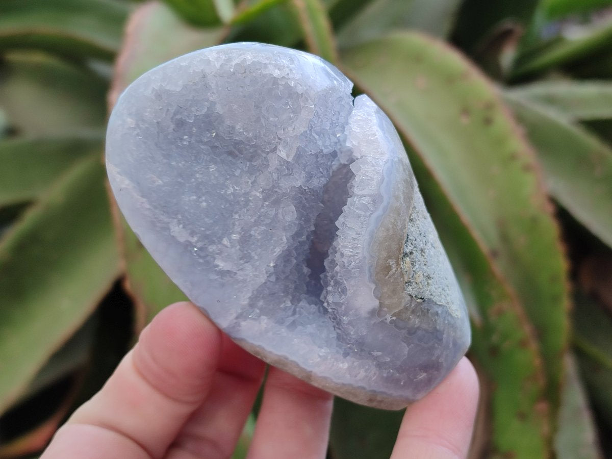 Polished Blue Lace Agate Standing Display Pieces x 4 From Nsanje, Malawi - Toprock Gemstones and Minerals 